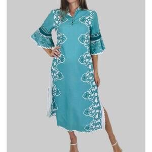 NEW ISLAPAYAL como midi dress in carnation teal